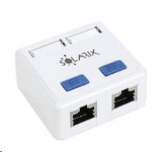 Solarix Zásuvka CAT5E STP 2 x RJ45 pre sadrokartón biela SX288-5E-STP-WH