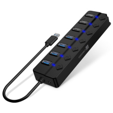 CONNECT IT USB Hub Mighty Switch 2, 4xUSB 3.0, 3xUSB 2.0, externí, černá