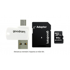 Karta GOODRAM microSDHC 32GB M1A4 All-in-one (R:100/W:10 MB/s), UHS-I Class 10, U1 + adaptér + čítačka kariet OTG