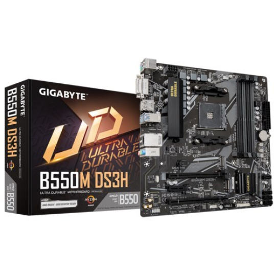 GIGABYTE MB Sc AM4 B550M DS3H, AMD B550M, 4 x DDR4, HDMI