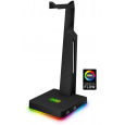 CONNECT IT NEO Stand-It RGB stojan na slúchadlá + rozbočovač USB, čierny