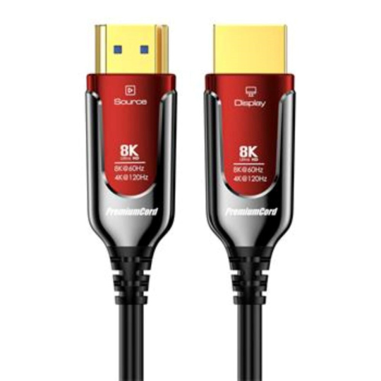 PREMIUMCORD Ultra High Speed HDMI 2.1 optický fiber kabel 8K@60Hz, zlacené 15m