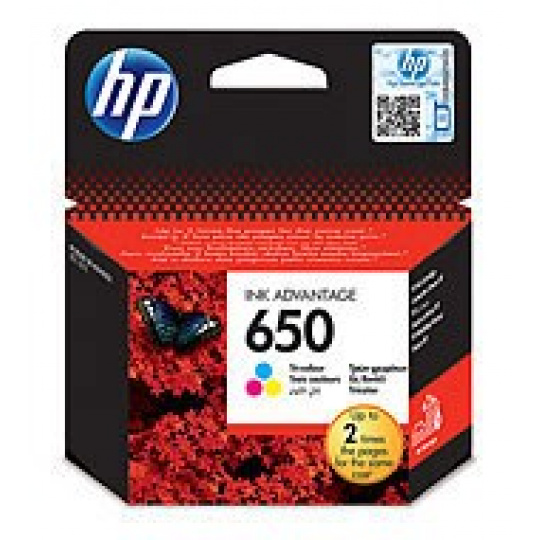 HP 650 Tri-color Ink Cart, 5 ml, CZ102AE (200 pages)