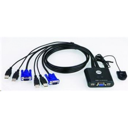 ATEN 2-portový KVM USB mini, 1m káble, DO