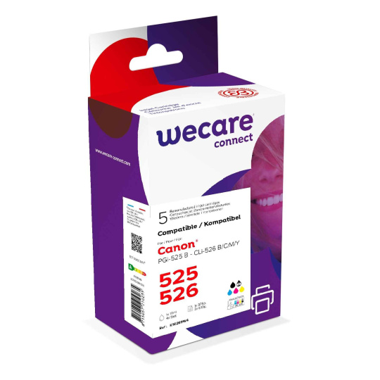 WECARE ARMOR kazeta pre CANON iP 4850 Set black/black+C+M+Y+K (PGI-525+CLI-526B/C/M/Y) 1x20ml/ 4x10,5ml