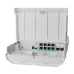 MikroTik CSS610-1Gi-7R-2S+OUT reverzný PoE switch, 8x Gigabit, 2x SFP+, 1x PoE out, 7x PoE in, 56Gbps