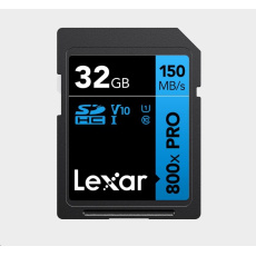 Lexar SDHC 800x Pro UHS-I cards, C10 (V10) U1, R150, 32GB