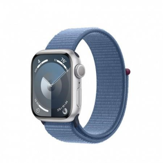 APPLE Watch Series 9 GPS 41mm Silver Aluminium Case with Winter Blue Sport Loop