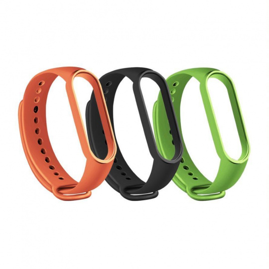 RhinoTech řemínky pro Xiaomi Mi Band 3/4 (3-pack černá, oranžová, zelená) RhinoTech řemínky pro Xiaomi Mi Band 3/4 (3-pack černá, oranžová, zelená)