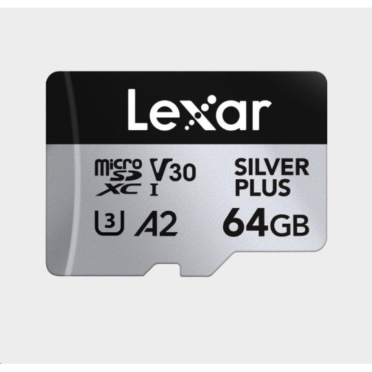 Lexar microSDXC Professional SILVER Plus UHS-I/U3/A2/4K R205/W100 (V30) 64GB