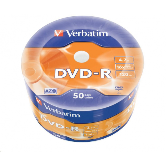 VERBATIM DVD-R (balenie 50 kusov) 16x WRAP 4.7GB MATT