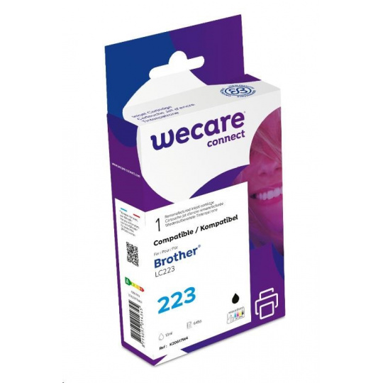 WECARE ARMOR kazeta pre Brother DCP-J4120DW, MFC-J4420DW, 4620DW, 4120DW, 4625DW (LC223BK), čierna/čierna, 12 ml, 600 str