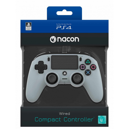 Nacon Wired Compact Controller - ovladač pro PlayStation 4 - šedý