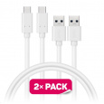 CONNECT IT Wirez USB-C (typ C) -> USB-A, USB 3.1 Gen 1, biely, 1 m (2 ks v balení)