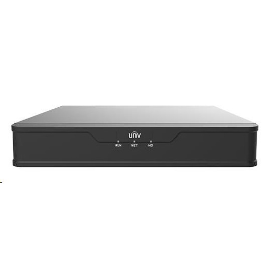 Uniview NVR, 8 kanálov, H.265, 1x HDD, 8Mpix (64Mbps/64Mbps), HDMI, VGA, 4K, ONVIF, 2x USB, audio