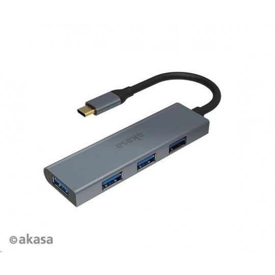 AKASA Hub USB-C 4x USB 3.0 port, hliník