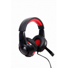 GEMBIRD sluchátka s mikrofonem GHS-U-5.1-01, gaming, 5.1 surround, černo-červená, USB