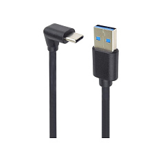 PremiumCord Kabel USB typ C/M zahnutý konektor 90° - USB 3.0 A/M, 2m