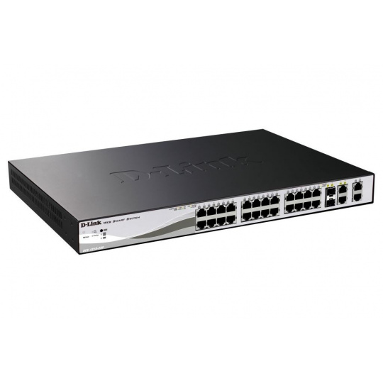 D-Link DES-1210-28P 24-portový 10/100 PoE Smart Switch + 2 Combo 1000BaseT/SFP + 2 Gigabit