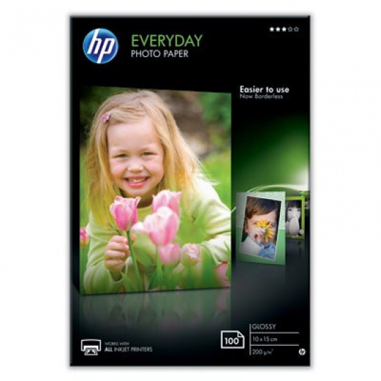 HP Everyday Glossy Photo Paper-100 sht/10 x 15 cm, 200 g/m2, CR757A