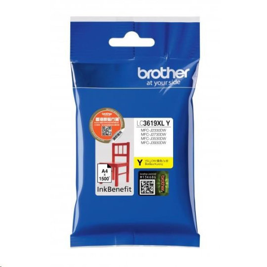 BROTHER INK LC-3619XLY žltá, žltá - 1300 ppm, J2330, J3530, J3930