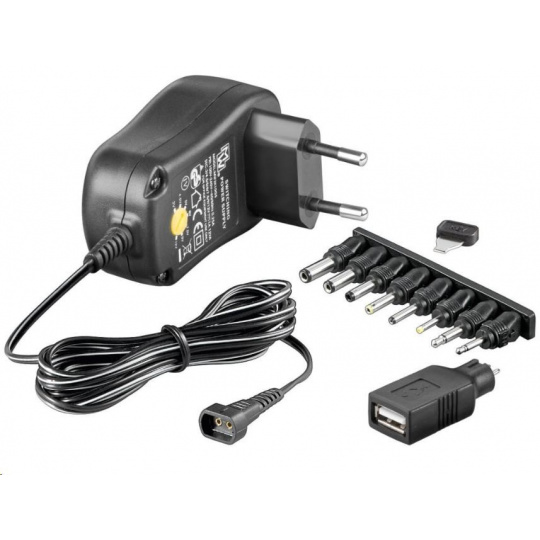 Univerzálny napájací adaptér Goobay 230V/3-12V DC 300mA