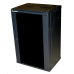 XtendLan 19" nástěnný rozvaděč 18U 600x450, nosnost 60 kg, skleněné kouřové dveře, rozložený, černý