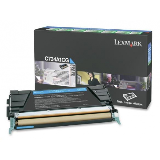 Toner LEXMARK CYAN C734, C736, X734, X736, X738 na 6000 strán