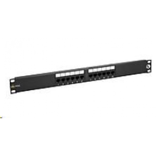 Solarix Patch panel 12 x RJ45 CAT5E UTP 150 MHz čierny SX12-5E-UTP-BK