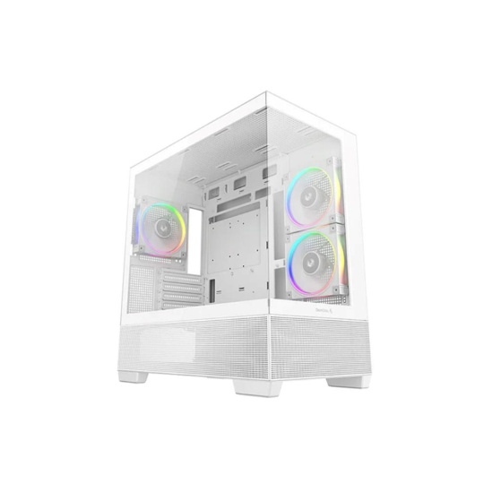 DEEPCOOL Case CG380 3F WH, mATX, ARGB, Průhledná bočnice, 3x 120mm Fan, bílá