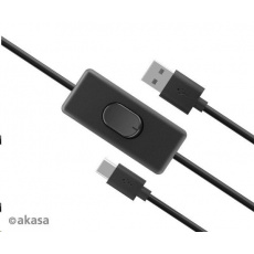 Kábel AKASA USB-A 2.0 na USB-C, napájací kábel s prepínačom (pre Raspberry Pi 4), 1.5m