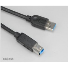 AKASA USB kábel, samec A na samec B USB 3.0, 150 cm, čierna