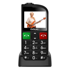 EVOLVEO Mobilní telefon pro seniory s nabíjecím stojánkem EasyPhone FL, černá