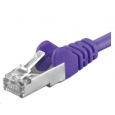 PREMIUMCORD Patch kábel CAT6a S-FTP, RJ45-RJ45, AWG 26/7 0,25m fialový