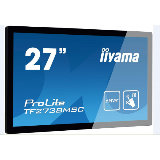 Dotykový monitor Iiyama ProLite TF2738MSC-B2, 68,6 cm (27''), kapacitný, 10 TP, Full HD, čierny