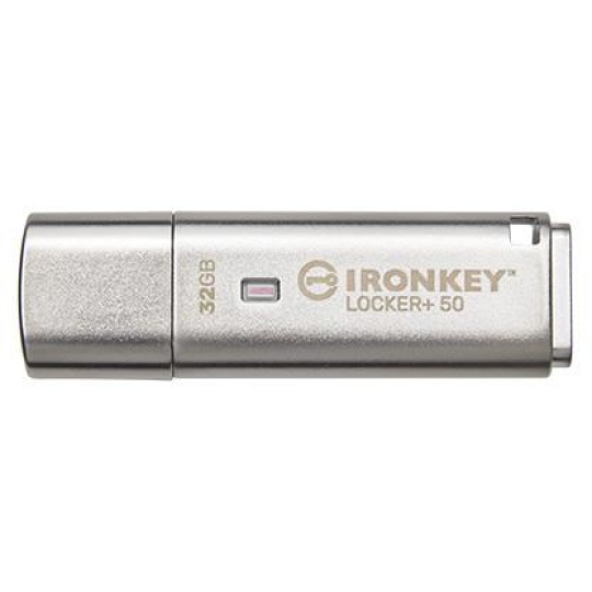 Kingston 32GB IKLP50 IronKey Locker+ 50 AES USB, s 256bitovým šifrovaním