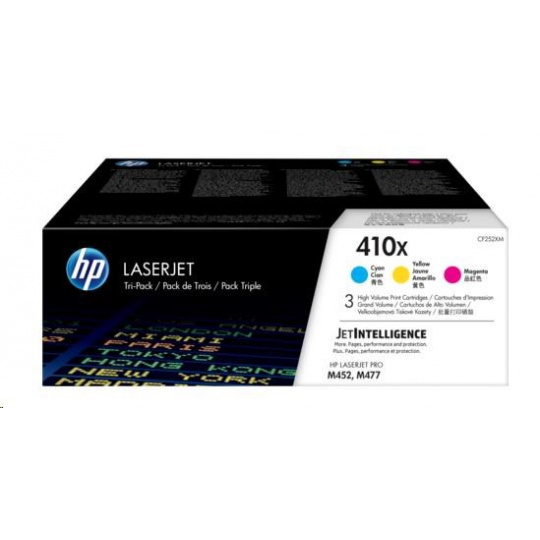 HP 410X 3-pack High Yield Cyan/Magenta/Yellow Original LaserJet Toner Cartridges (CF252XM) (5,000 / 5,000 / 5,000 pages)