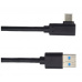 PREMIUMCORD Kábel USB typ C/M so zahnutým konektorom 90° - USB 3.0 A/M, 3m