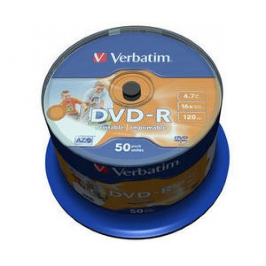 VERBATIM DVD-R(50-Pack)Vreteno/Inkjet Printable Wide/16x/4.7GB