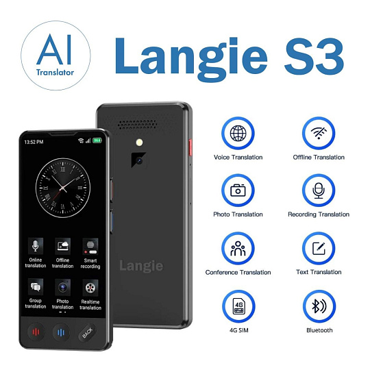 BAZAR - LANGIE S3 - kapesní překladač - Rozbaleno (Komplet)