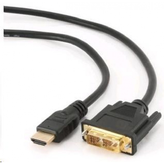 GEMBIRD HDMI kábel na DVI 4,5 m (M/M, DVI-D, Single Link, pozlátené kontakty, tienený)