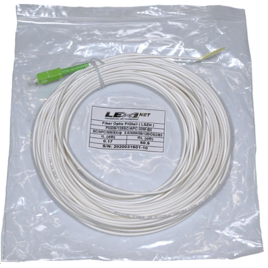 Pigtail SC/APC SM 09/125 4mm LSZH 30M G657B3