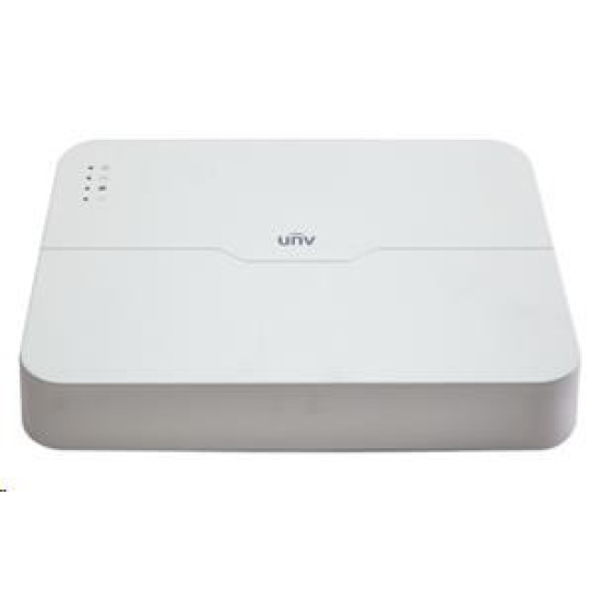 Uniview NVR, 8 kanálov PoE (max. 108 W), H.265, 1x HDD, 8Mpix (64Mbps/64Mbps), HDMI, VGA, 4K, ONVIF, 2x USB audio