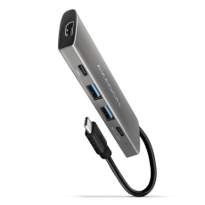 AXAGON HMC-5G2, USB 10Gbps hub, porty 2x USB-A, 2x USB-C, HDMI 4k/60, PD 100W, kábel USB-C 13cm