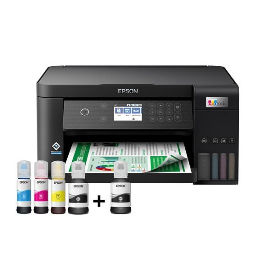 Atramentová tlačiareň EPSON EcoTank L6260, 3v1, A4, 1200x4800, 33 str./min, USB, Wi-Fi, LAN, 3 roky záruka po registrácii.