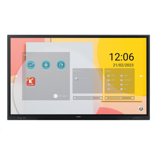 SHARP/NEC LCD 75" Infrared PN-LC752, 3840 x 2160, 450nit, 8ms, 16/7, VGA, DP, USB-C, HDMI, USB, dotykový displej