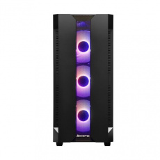 CHIEFTEC Miditower Gaming HUNTER, čierny, 4x RGB Rainbow Fan, 2 x USB 3.0, bočné sklo