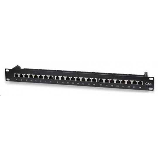 Intellinet Patch panel, 19", Cat5e, 24 portov, FTP, 1U, čierny