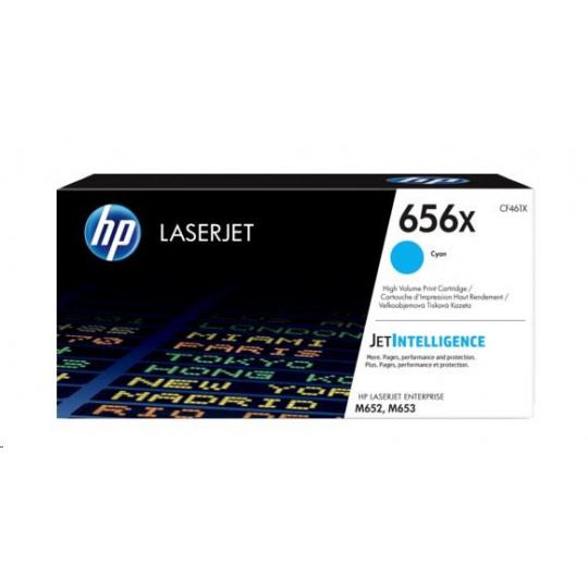 HP 656X High Yield Cyan Original LaserJet Toner Cartridge (CF461X) (22,000 pages)