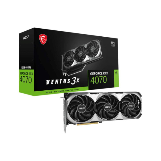 MSI VGA NVIDIA GeForce RTX 4070 VENTUS 3X E1 12G OC, 12G GDDR6, 3xDP, 1xHDMI